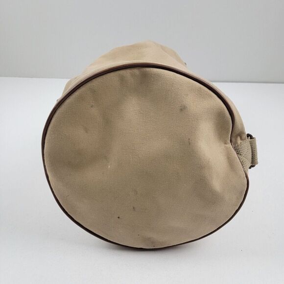 Vintage 90s Ralph Lauren Canvas Drawstring Bucket Bag Backpack Khaki Distressed - Picture 8 of 15